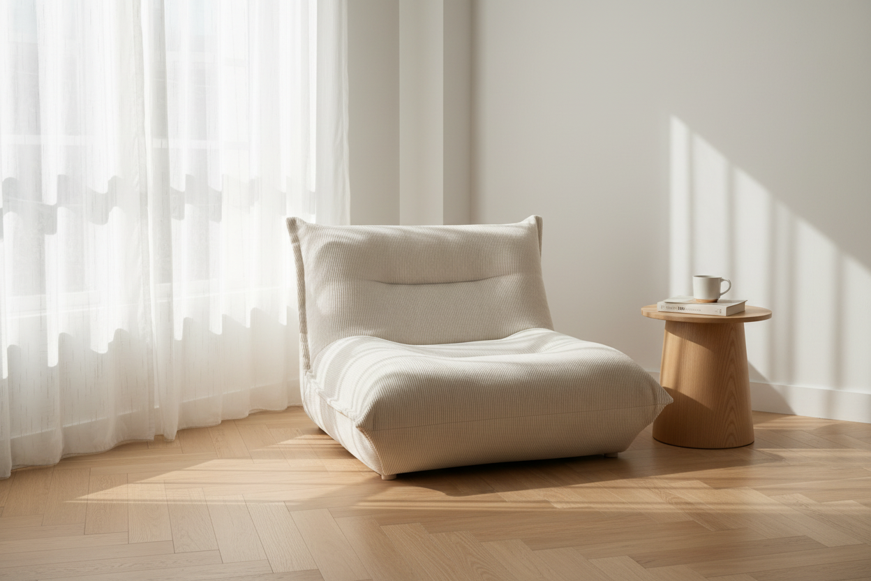 Fauteuil Paresseux Luvoria en Velours Côtelé