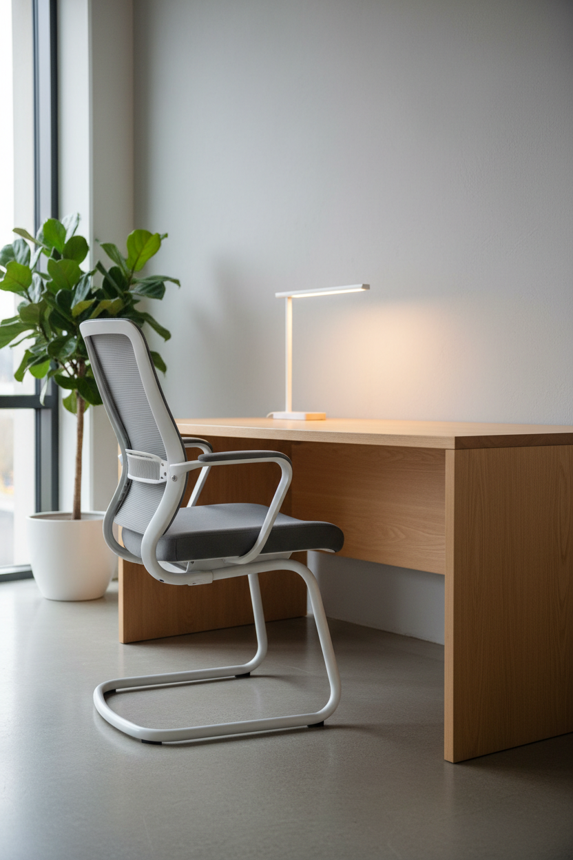 Chaise de bureau Luvoria Aero - Blanc/Gris