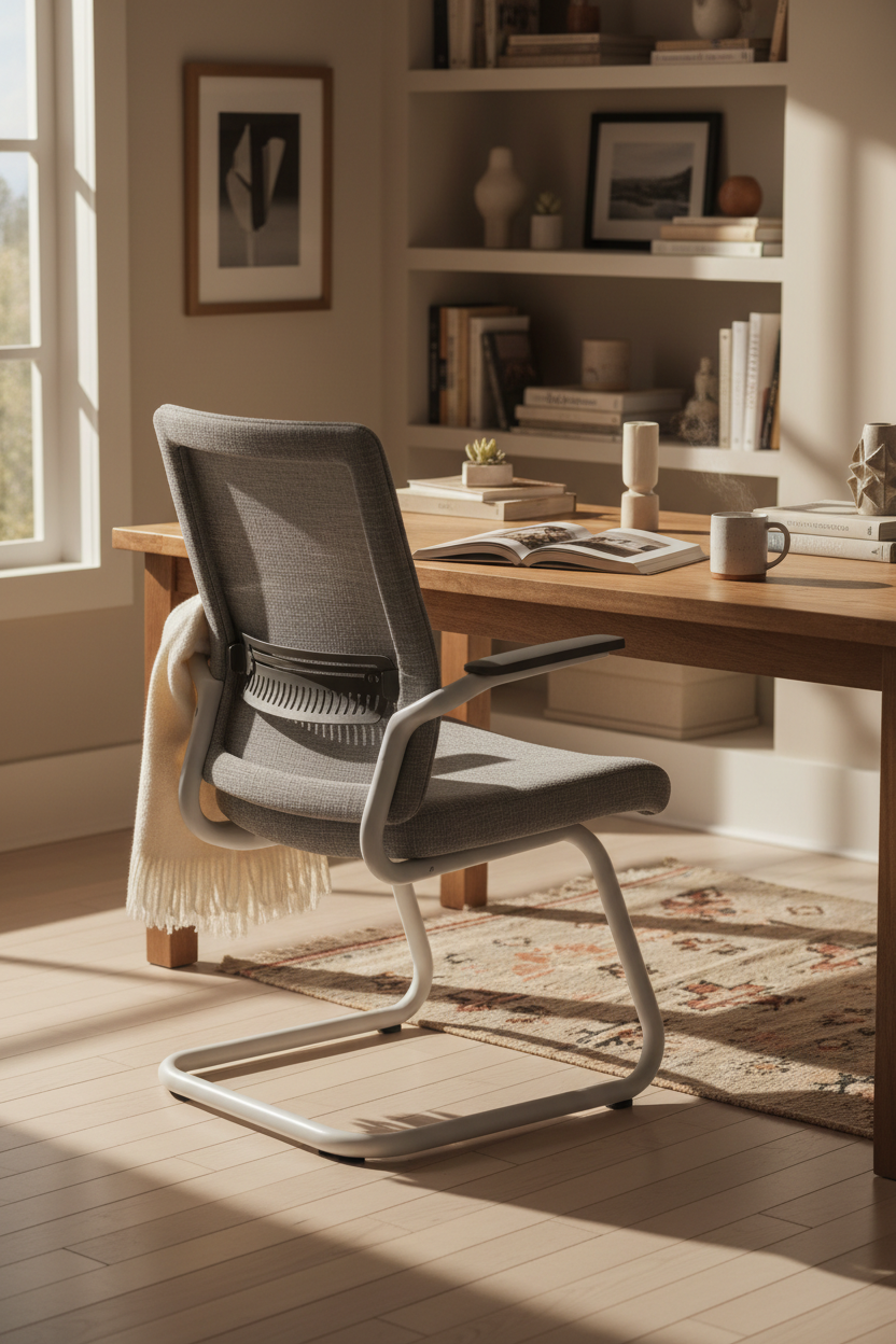 Chaise de bureau Luvoria Aero - Blanc/Lin Gris